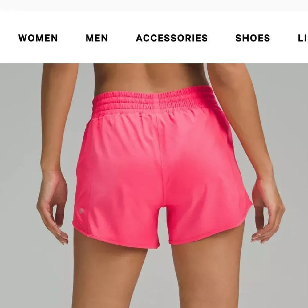 NWT Lululemon Hotty Hot High-Rise Short  4"  SIZE 6 LIPGLOSS PINK Running - Picture 2 of 2